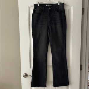 DG2 Diane Gilman‎ Womens Black Denim Flare Wide Leg Jeans 12T